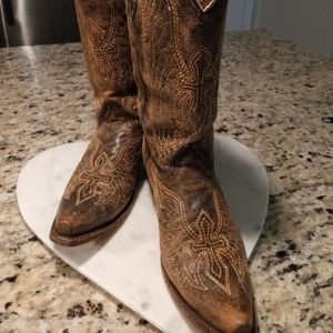 Corral Boots Womans 5.5 Distressed Leather Cowboy Boots. Great Condition